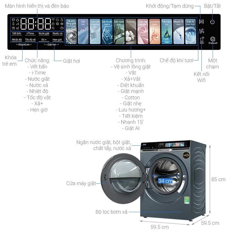 Máy giặt Haier X9 Inverter 11 kg HW110-BD14387GNU1