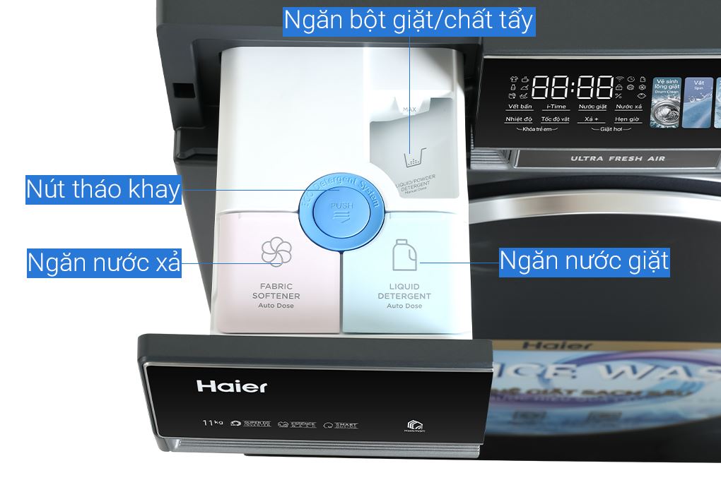 Máy giặt Haier X9 Inverter 11 kg HW110-BD14387GNU1 Màu Đen - Xám