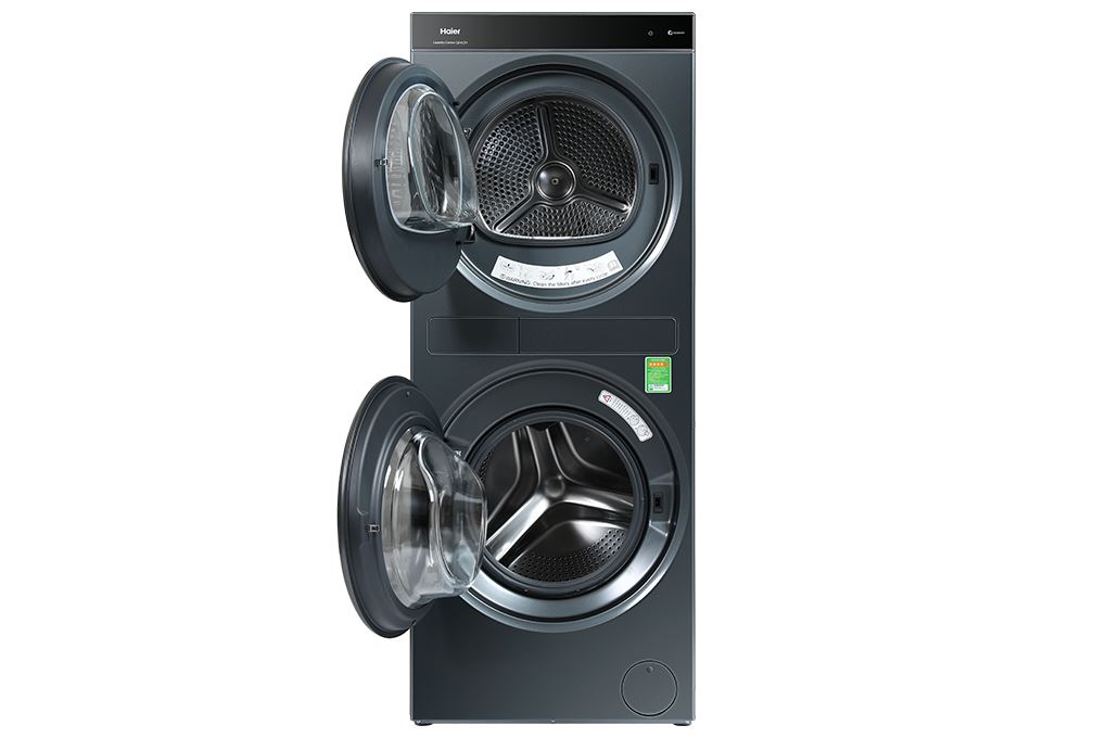 Tháp giặt sấy Haier Laundry Center Inverter giặt 14 kg - sấy 13 kg HWD140-BD14LCU1L(GN) Màu Đen - Xám