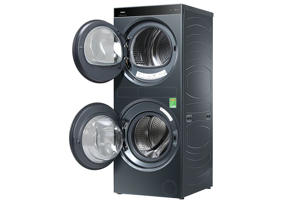Tháp giặt sấy Haier Laundry Center Inverter giặt 14 kg - sấy 13 kg HWD140-BD14LCU1L(GN) Màu Đen - Xám