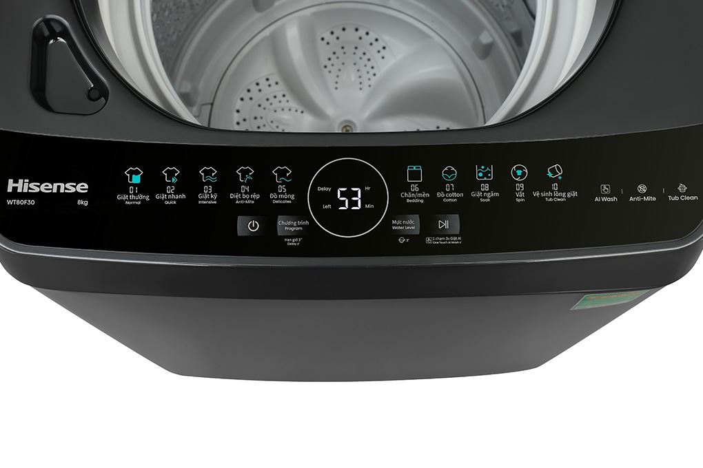 Máy giặt Hisense 8 kg WT80F30 Màu Đen