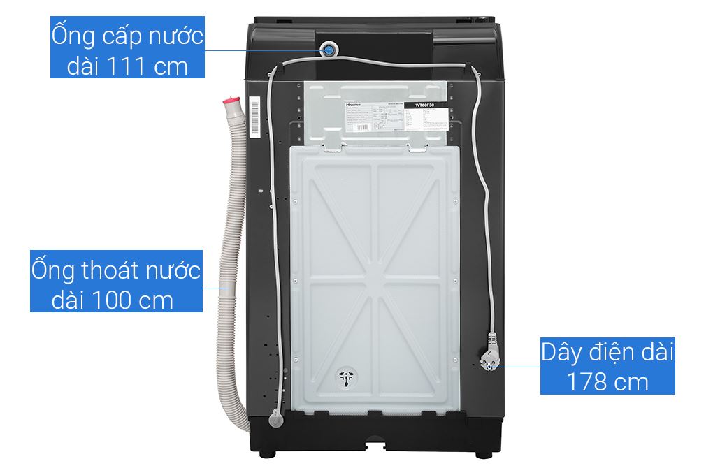 Máy giặt Hisense 8 kg WT80F30 Màu Đen