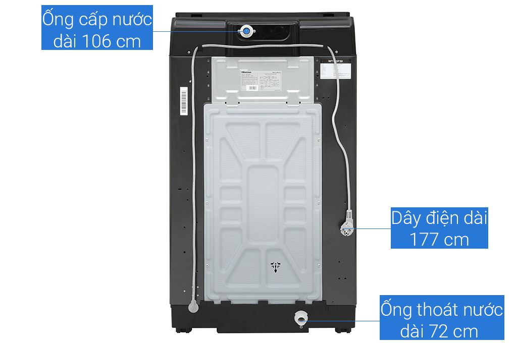 Máy giặt Hisense Inverter 10.5 kg WT105F50 Màu Đen