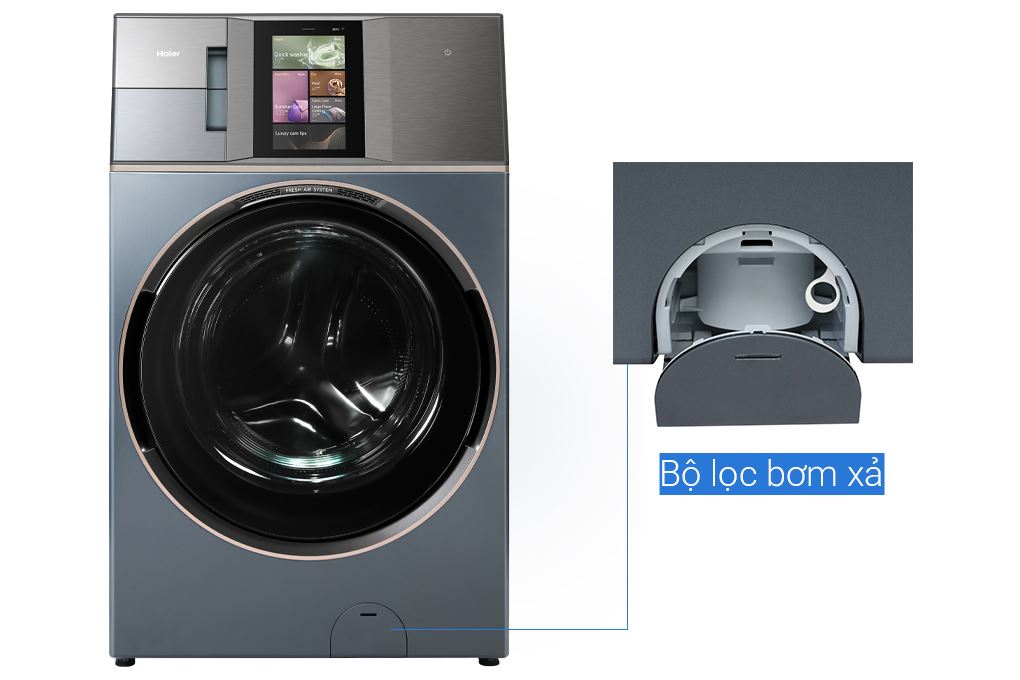 Máy giặt sấy Haier L+ Inverter giặt 24 kg - sấy 16 kg HWD240-BD12LU1L(GN) Màu Đen - Xám