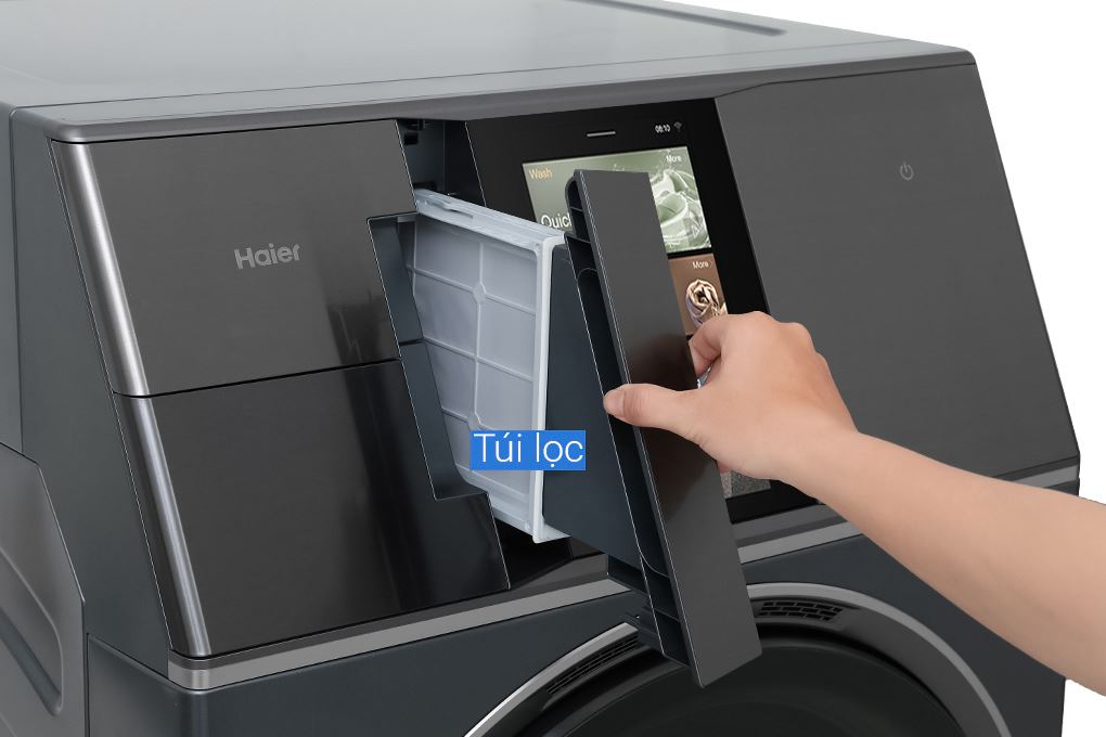 Máy giặt sấy Haier L+ Inverter giặt 24 kg - sấy 16 kg HWD240-BD12LU1L(GN) Màu Đen - Xám