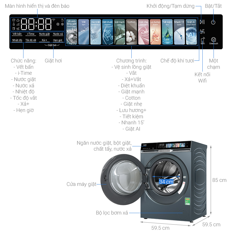 Máy giặt Haier X9 Inverter 12 kg HW120-BD14387GNU1