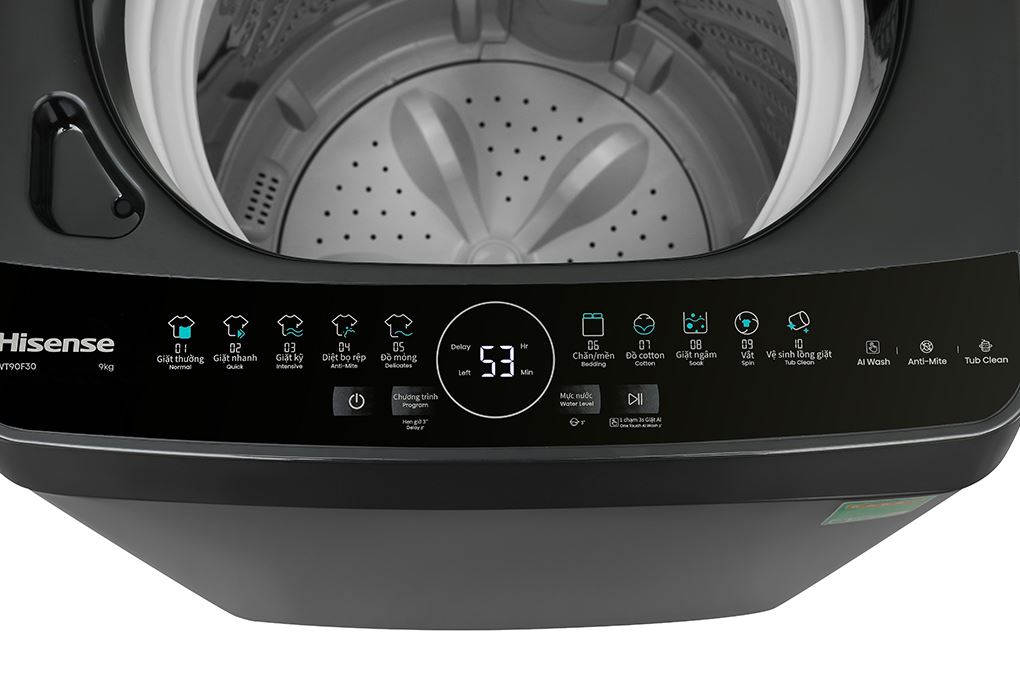 Máy giặt Hisense 9 kg WT90F30 Màu Đen