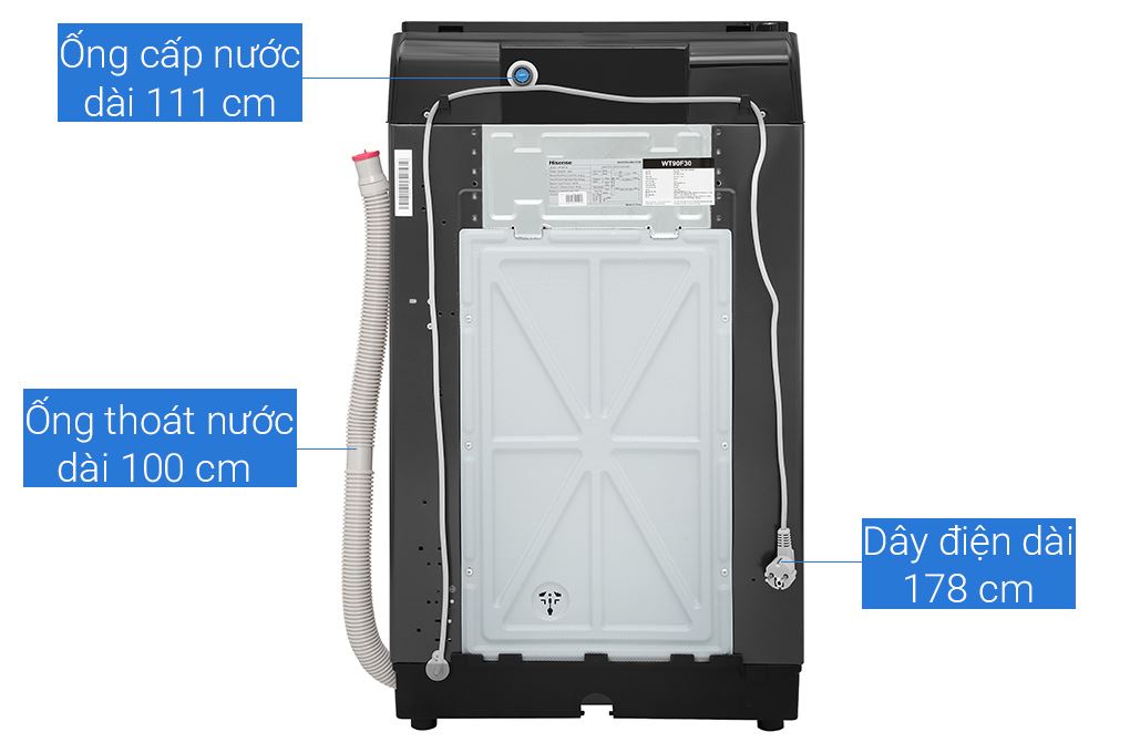 Máy giặt Hisense 9 kg WT90F30 Màu Đen