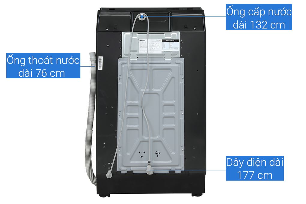 Máy giặt Hisense Inverter 15 kg WT150F50 Màu Đen