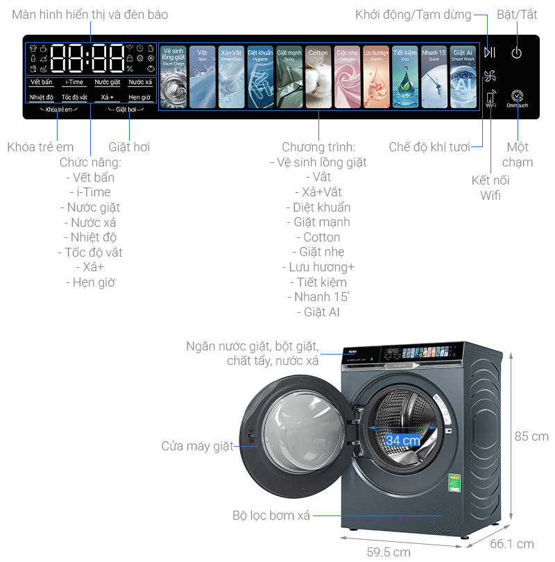 Máy giặt Haier X9 Inverter 14 kg HW140-BD14387GNU1