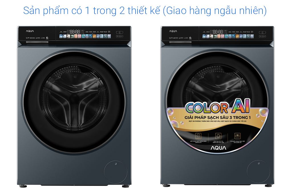 Máy giặt sấy Aqua Inverter giặt 12 kg - sấy 7 kg AWD12-BD4377U1L(GN) Màu Đen