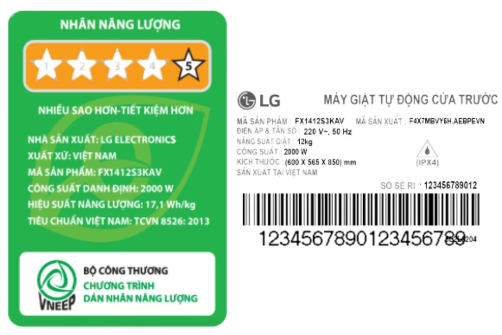 Máy giặt LG AI DD Inverter 12 kg FX1412S3KAV Màu Đen