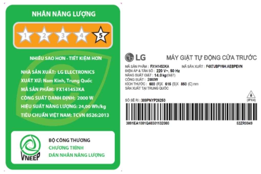 Máy giặt LG AI DD Inverter 14 kg FX1414S3KA Màu Đen