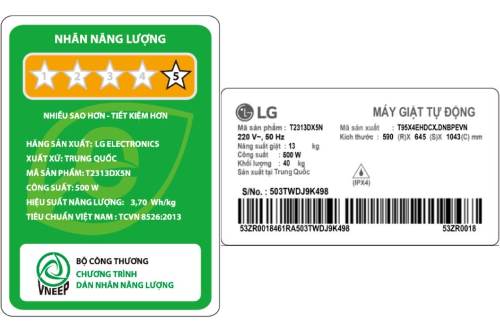 Máy giặt LG AI DD Inverter 13 kg T2313DX5N Màu Đen