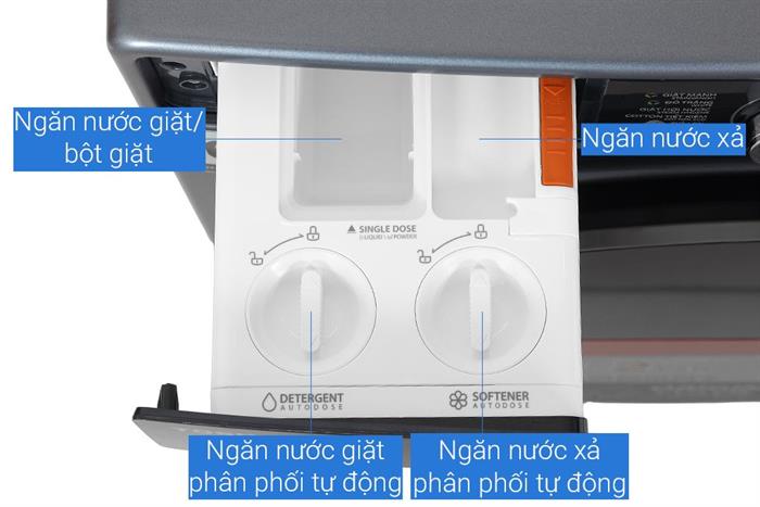 Máy giặt sấy Toshiba Inverter giặt 13 kg - sấy 8 kg TWD-T25BZP140MWV(MG) Màu Xám đậm