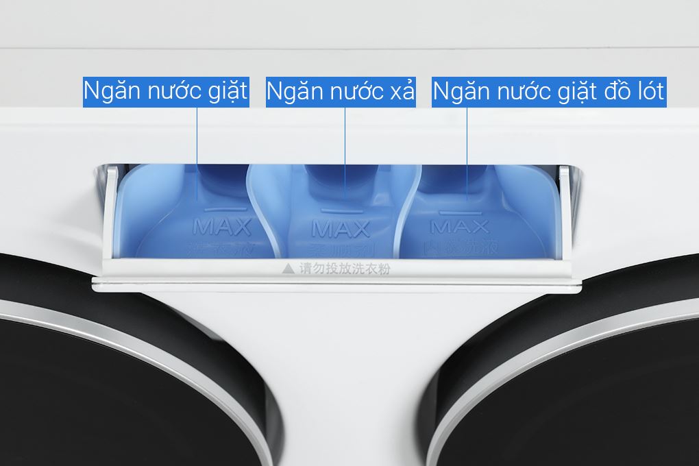 Máy giặt Haier 3 lồng MultiWash Inverter 14 kg (12 kg + 2x1 kg) HW140-BD14697WU1 Màu Trắng