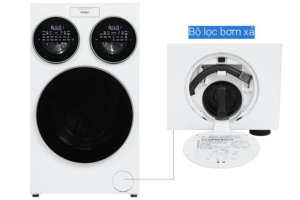 Máy giặt Haier 3 lồng MultiWash Inverter 14 kg (12 kg + 2x1 kg) HW140-BD14697WU1 Màu Trắng