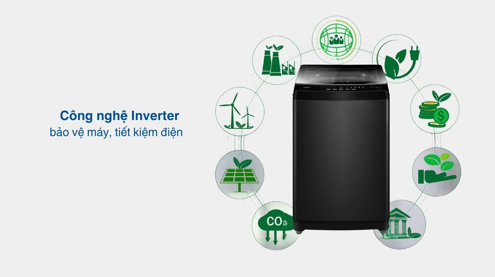 Máy giặt Aqua Inverter 11 kg AWM11-B316L(B) - công nghệ tiết kiệm điện Máy giặt Aqua Inverter 11 kg AWM11-B316L(B) - công nghệ tiết kiệm điện