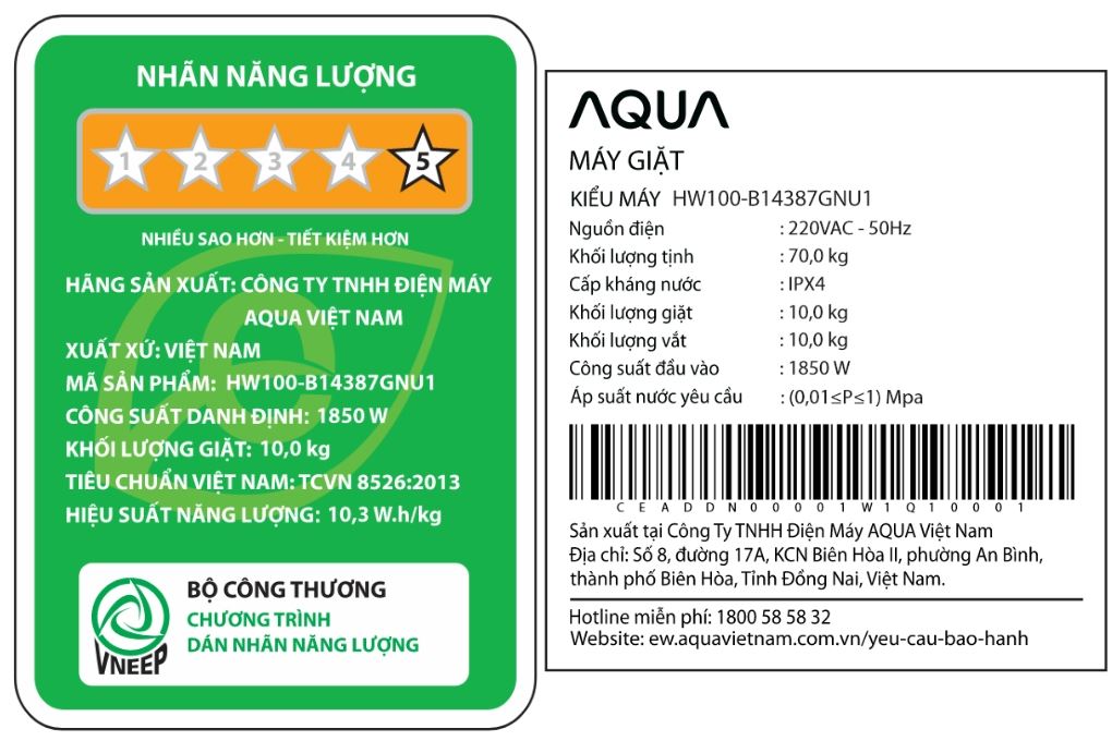 Máy giặt Haier Inverter 10 kg HW100-B14387GNU1 Màu Đen - Xám