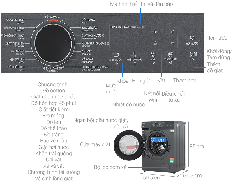Máy giặt Toshiba Inverter 11 kg TW-T21B120UWV(MG)