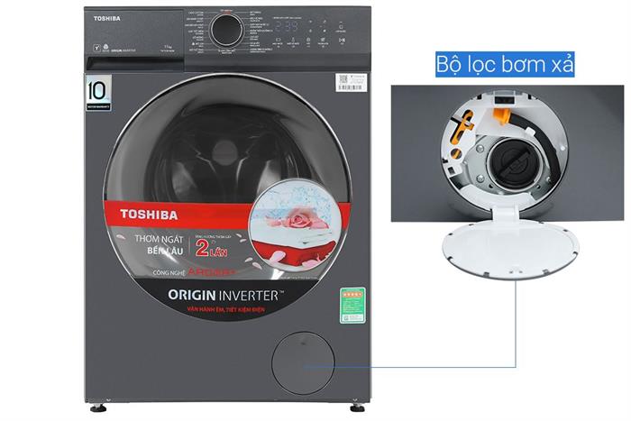 Máy giặt Toshiba Inverter 11 kg TW-T21B120UWV(MG) Màu Xám đậm