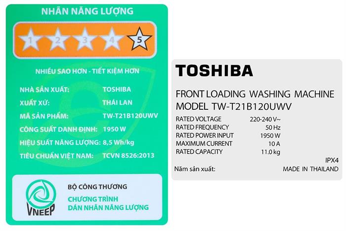 Máy giặt Toshiba Inverter 11 kg TW-T21B120UWV(MG) Màu Xám đậm
