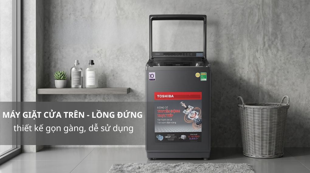 Máy giặt Toshiba Inverter 12 kg AW-T26D1300TV (MG) - Thiết kế