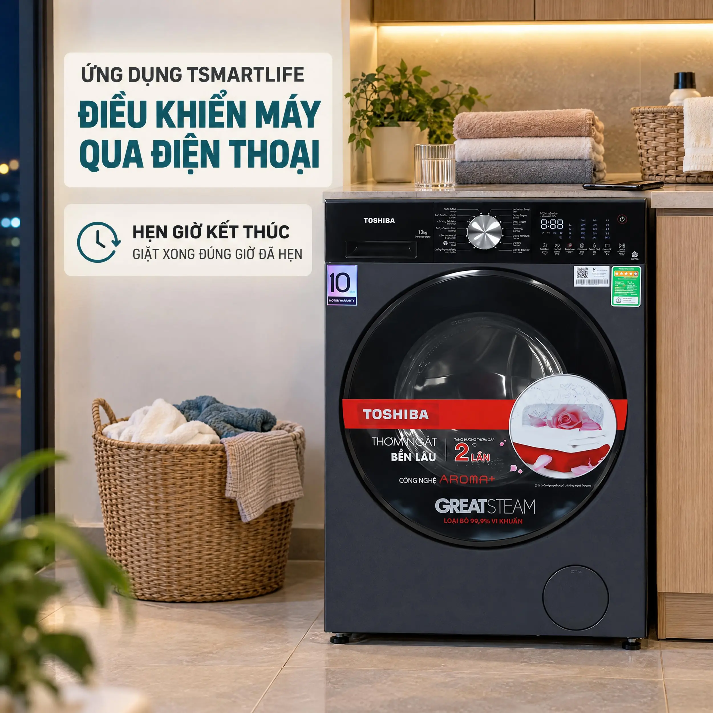 Máy giặt Toshiba Inverter 13 kg TW-T33B140UWV(MK) - Điều khiển tiện lợi Máy giặt Toshiba Inverter 13 kg TW-T33B140UWV(MK) - Điều khiển tiện lợi