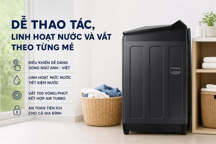 Máy giặt Samsung Ecobubble Inverter 17 kg WA40F17E7CSV Màu Đen - Xám