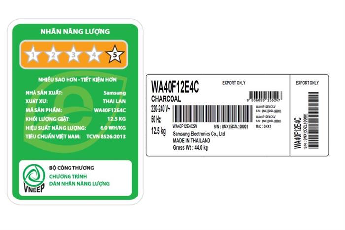 Máy giặt Samsung Ecobubble Inverter 12.5 kg WA40F12E4CSV Màu Đen - Xám