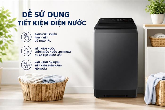 Máy giặt Samsung Ecobubble Inverter 9.5 kg WA40F95E1CSV Màu Đen - Xám