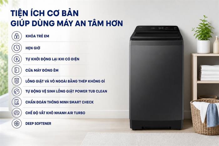 Máy giặt Samsung Ecobubble Inverter 9.5 kg WA40F95E1CSV Màu Đen - Xám
