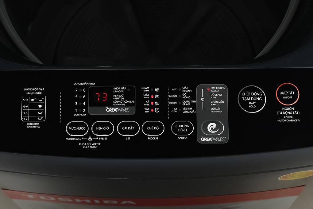 Máy giặt Toshiba Inverter 12 kg AW-DK1300KV(MK) Màu Đen