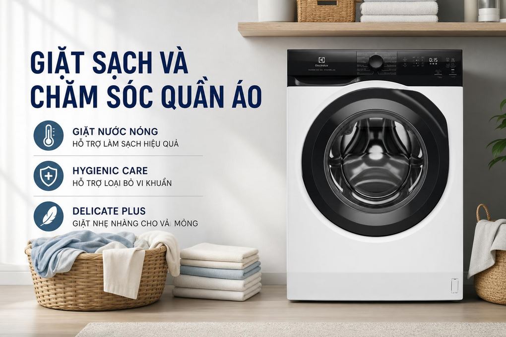 Giặt sạch và chăm sóc quần áo - Máy giặt Electrolux UltimateCare 300 Inverter 11 kg EWF1124D3EC