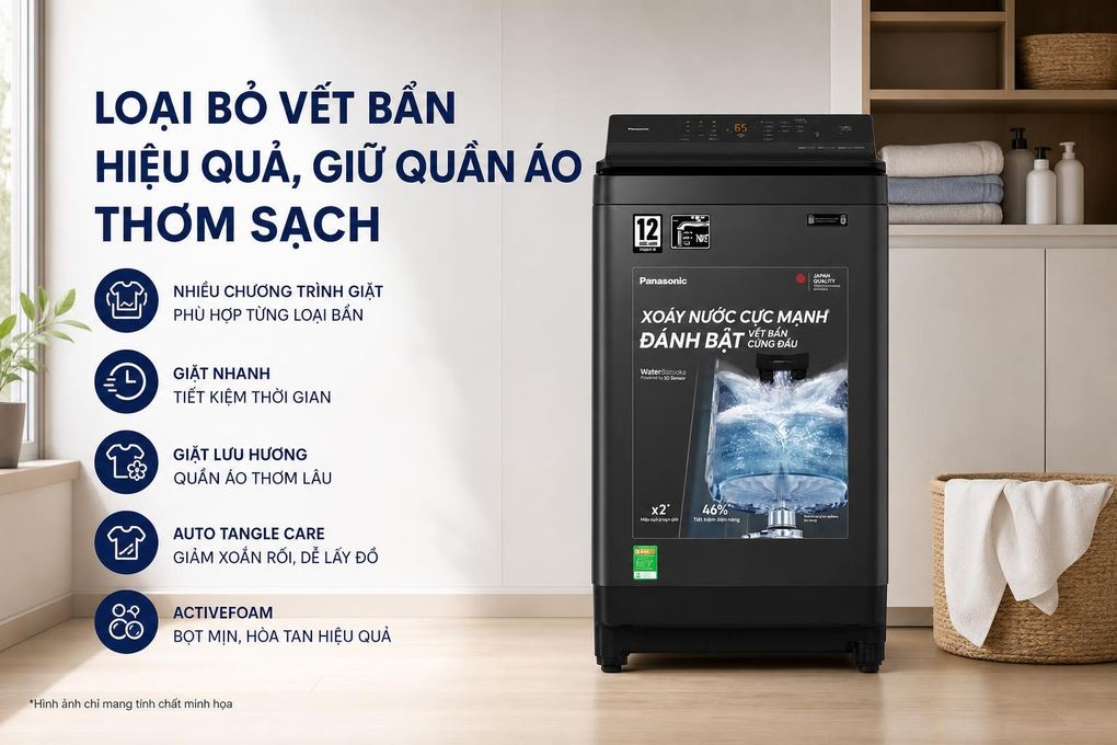 Máy giặt Panasonic Inverter 11.5 kg NA-FJ115X1BV Màu Đen