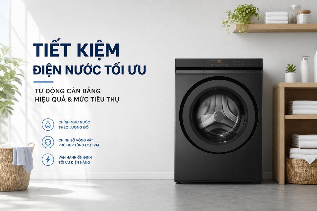 Máy giặt Panasonic Inverter 11 kg NA-22VDG1BVT Màu Đen