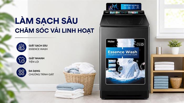 Máy giặt Haier Inverter 11 kg HWM110-B2698B Màu Đen
