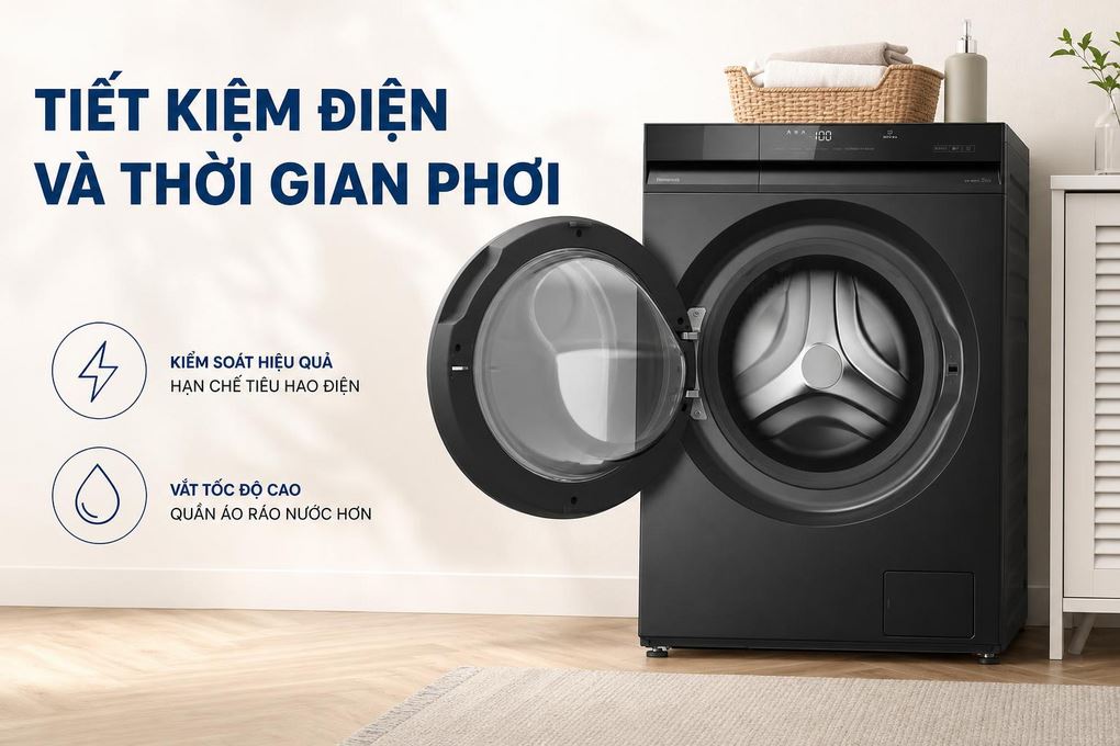 Máy giặt Panasonic Inverter 11 Kg NA-22VDR1BVT Màu Đen