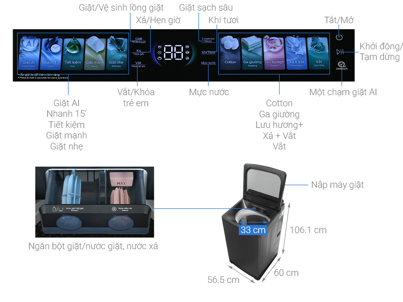 Máy giặt Haier Inverter 12 kg HWM120-B2698B