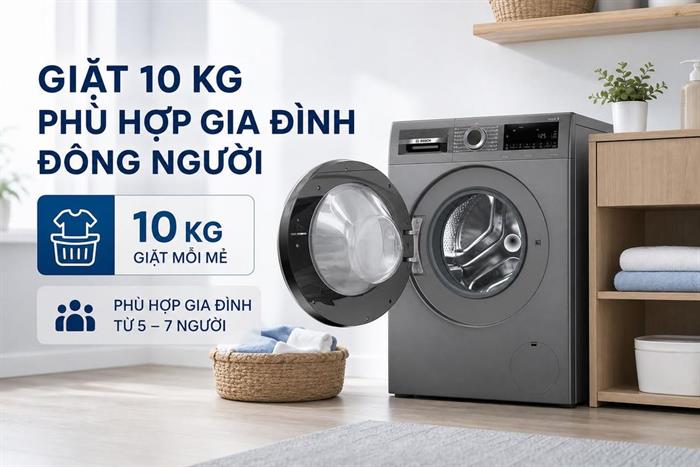 Máy giặt Bosch Inverter 10 kg WGG25401SG Màu Ghi đen