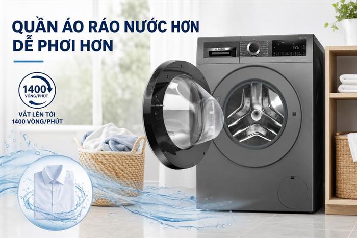 Máy giặt Bosch Inverter 10 kg WGG25401SG Màu Ghi đen