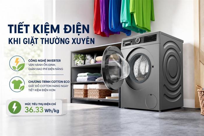 Máy giặt Bosch Inverter 10 kg WGG25401SG Màu Ghi đen