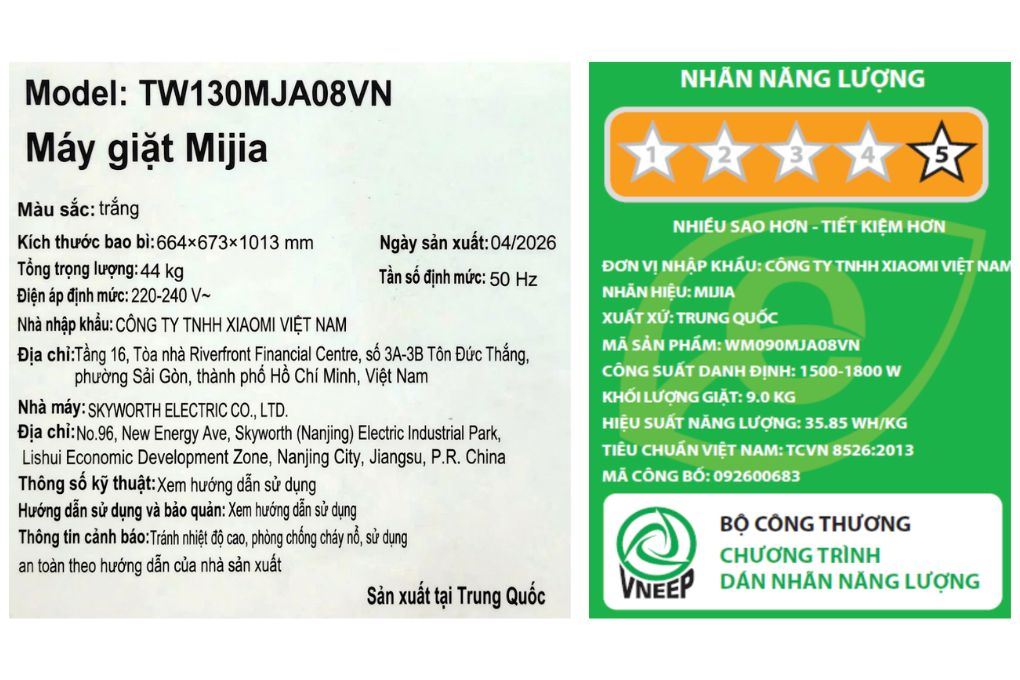 Máy giặt Xiaomi 13kg TW130MJA08VN Màu Trắng