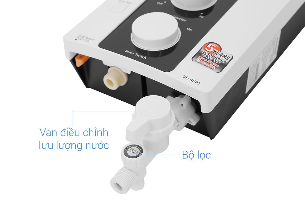 Máy nước nóng trực tiếp Panasonic 4500W DH-4RP1VW Màu Trắng - Đen