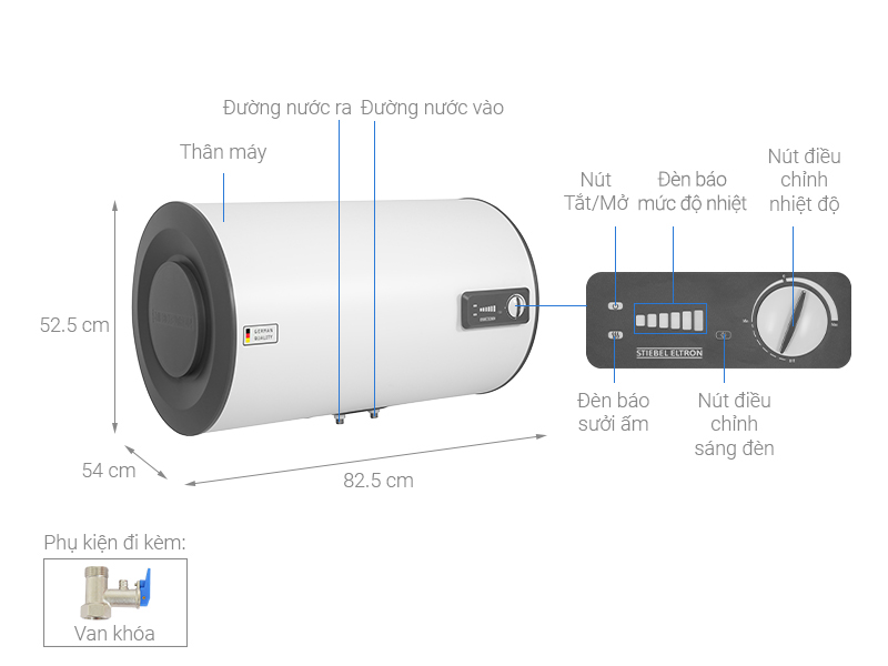 Máy nước nóng gián tiếp Stiebel Eltron 80 lít 2500W ESH 80 H Plus T-VN