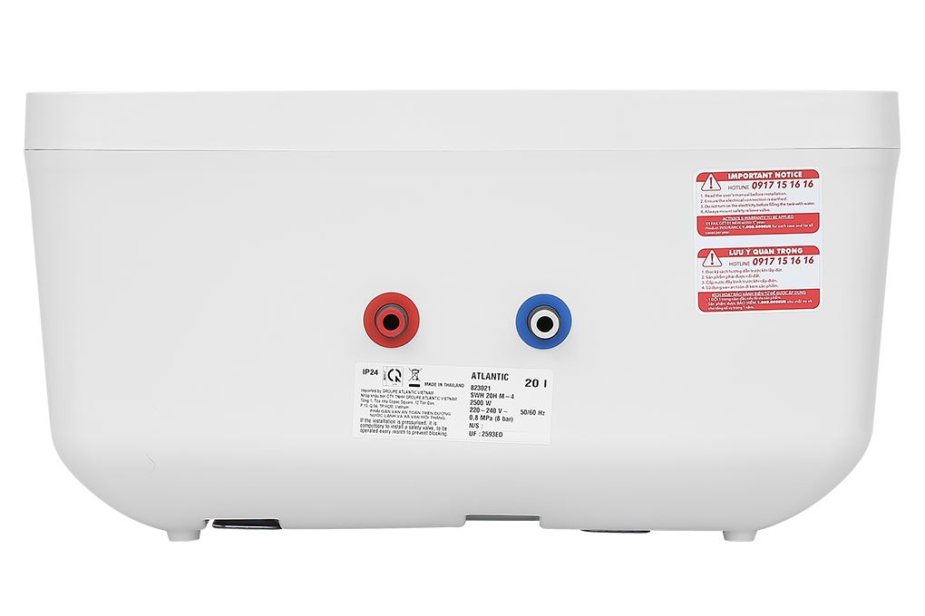 Máy nước nóng gián tiếp Atlantic 20 lít NEO LITE 823021 SWH 20H M-4 Màu Trắng - Xám