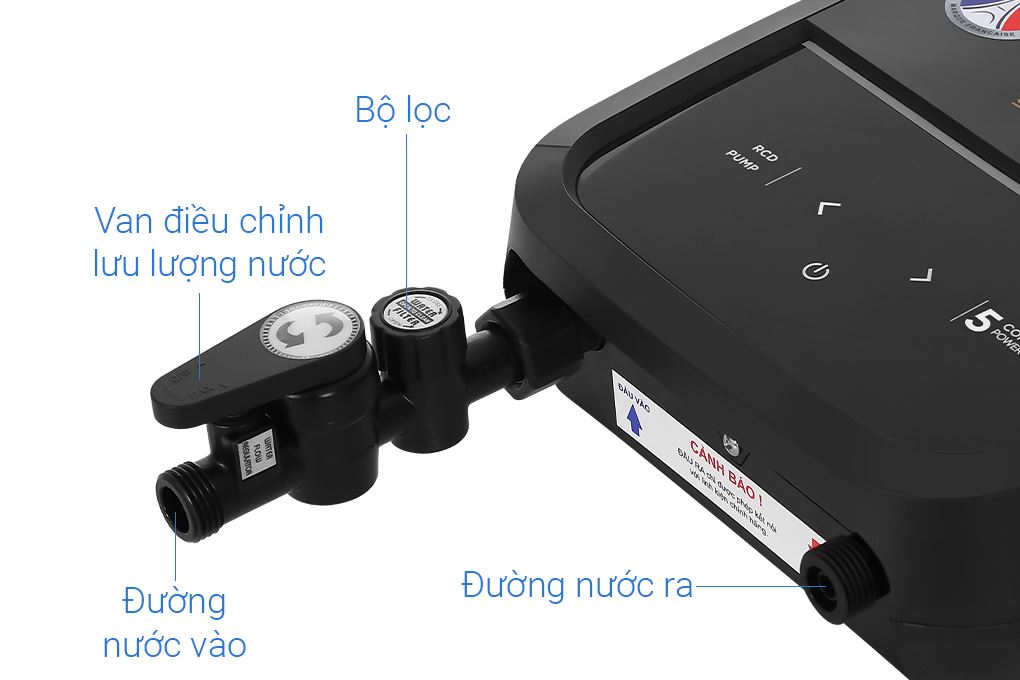 Máy nước nóng trực tiếp Atlantic 5000W Tempo Max 5000 PU - 811030 Màu Đen