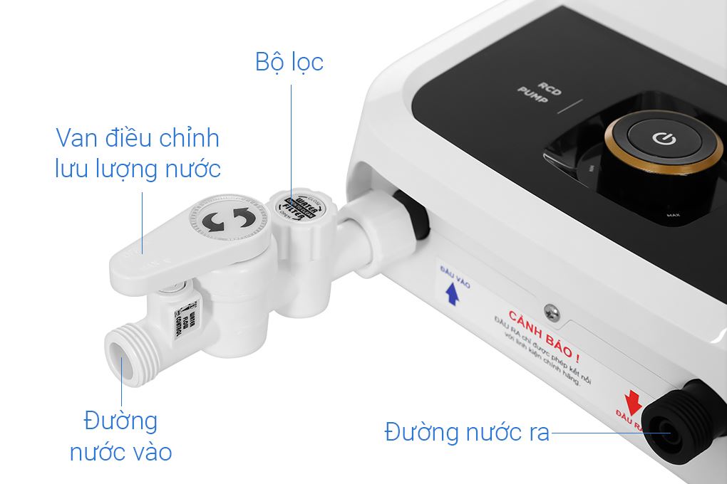 Máy nước nóng trực tiếp Atlantic 6000W Tempo Turbo 6000 PU RS - 811029 Màu Trắng - Đen