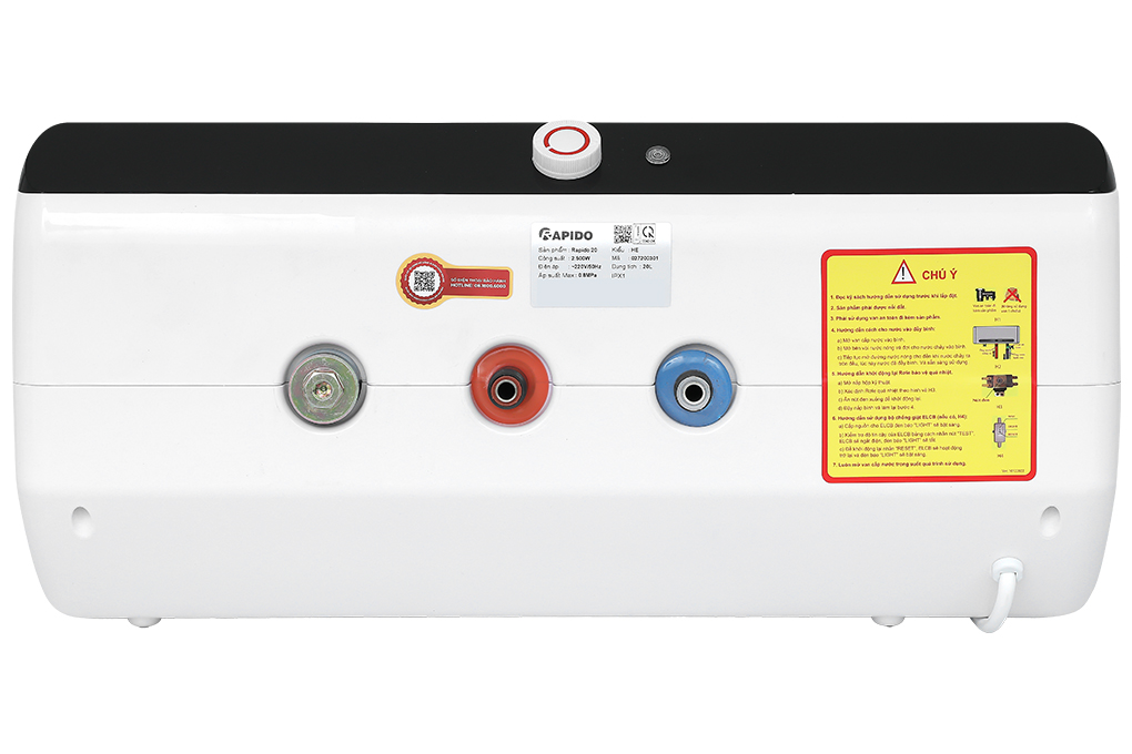 Máy nước nóng gián tiếp Rapido 20 lít 2500W HE 20L Màu Trắng - Đen