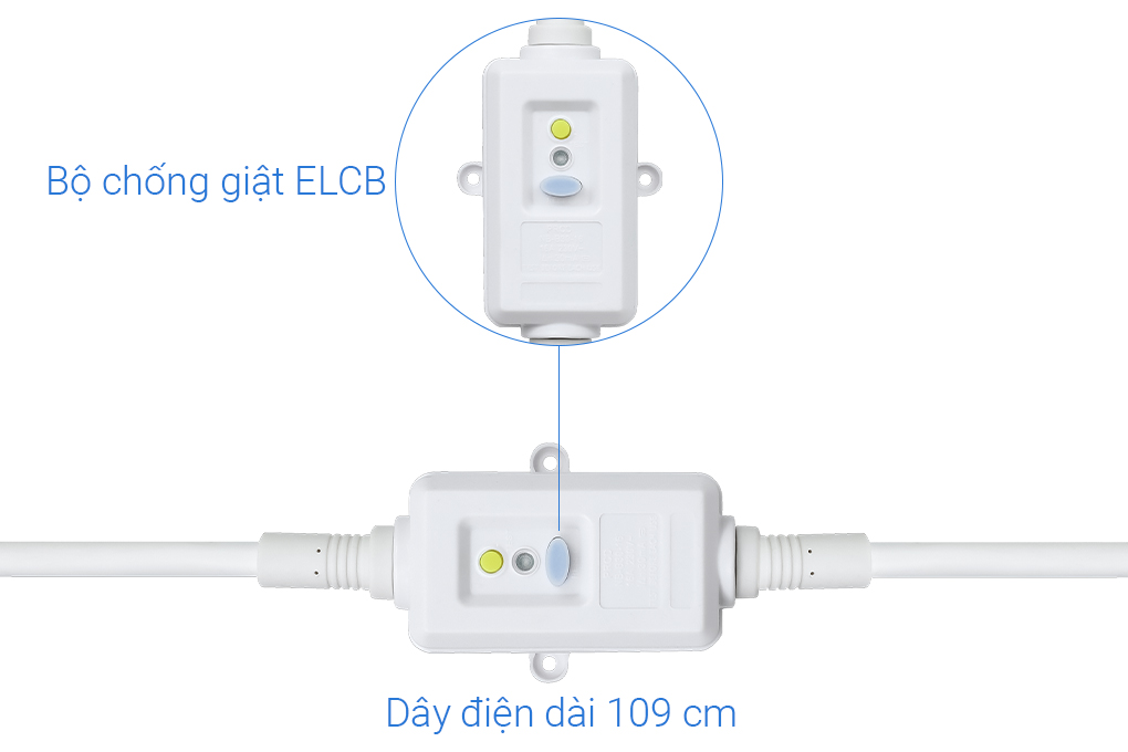 Máy nước nóng gián tiếp Rapido 30 lít 2500W HE 30L Màu Trắng - Đen